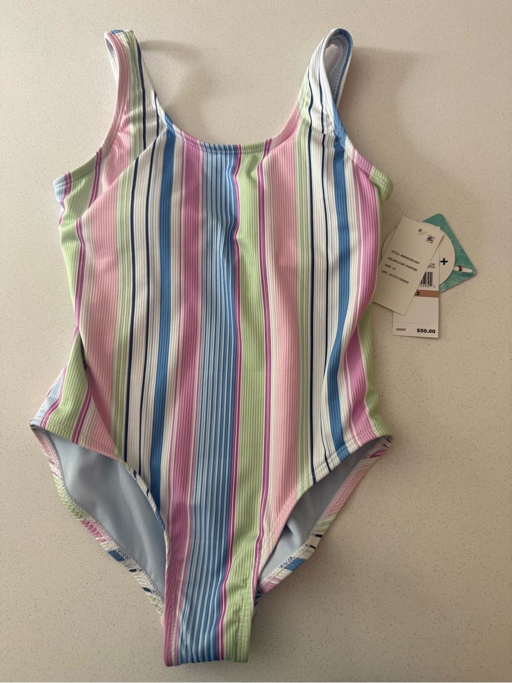 Roxy Kids One-Piece Swimsuit in Pastel Stripe